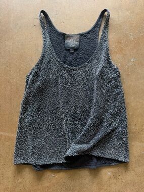Swildens fully beaded grey top. 100% cotton